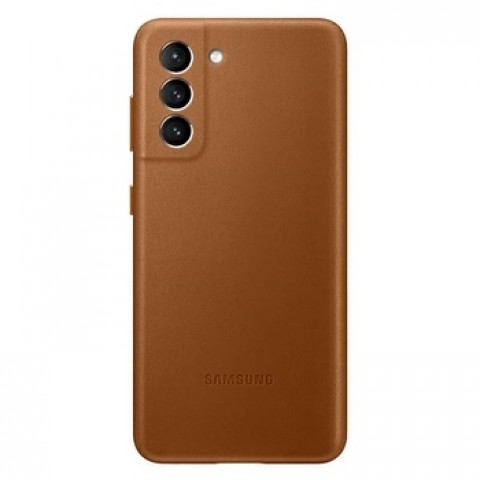 Dėklas guminis (odinis) Samsung G991 S21 rudas (brown) originalas